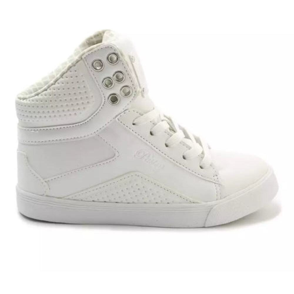 Dance Hip Hop Shoes Pastry Adult 6.5M High Tops Leather white